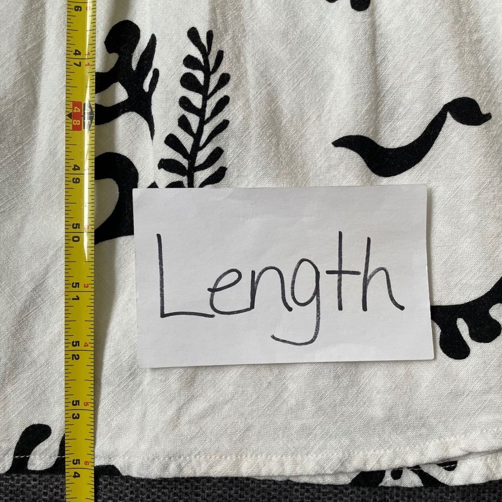 Paper Heart Anthropologie Linen Blend Maxi Dress M White Black Botanical Coastal - Picture 11 of 11